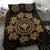 Hawaiian Map Kanaka Turtles Circle Style Gold Polynesian Bedding Set - Polynesian Pride