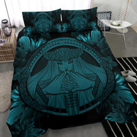 Hawaiian Map Madame Pele Polynesian Bedding Set Blue - Polynesian Pride