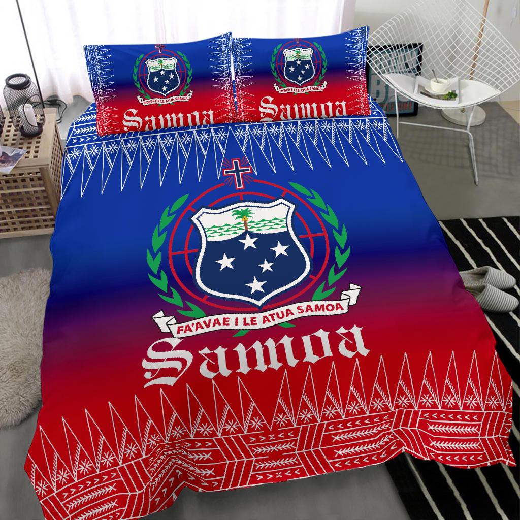 Polynesian Bedding Set - Samoa Coat Of Arms Duvet Cover Set - Polynesian Pride