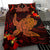 Hawaiian Hibiscus Plumeria Red Big Turtle Polynesian Bedding Set - Polynesian Pride