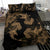 Hawaiian Hammerhead Shark Hibiscus Gold Polynesian Bedding Set - Polynesian Pride