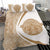 Hawaiian Madame Pele Plumeria Polynesian Bedding Set Circle Style Gold & White - Polynesian Pride