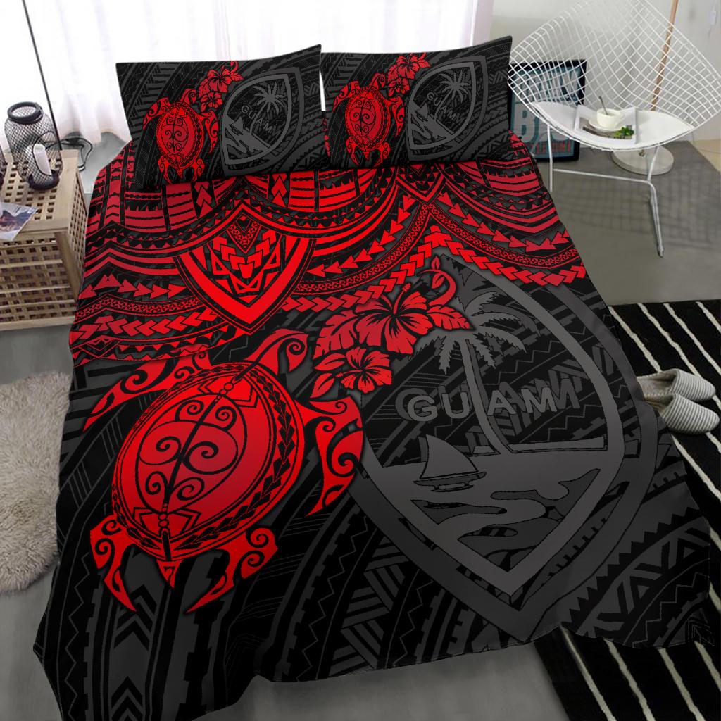 Guam Polynesian Duvet Cover Set - Red Turtle - Polynesian Pride