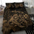 Hawaiian Map Turtle Tattoo Hibiscus Plumeria Polynesian Bedding Set - Gold - Polynesian Pride