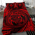 Hawaiian Kanaka Honu Hibiscus Tornado Red Polynesian Bedding Set - Polynesian Pride