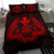 Hawaiian Map Owl Kanaka Bedding Set - Pueo Aumakua - Red - Polynesian Pride