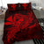 Hawaiian Map Hula Girl Hibiscus Kanaka Polynesian Bedding Set - Red - Polynesian Pride