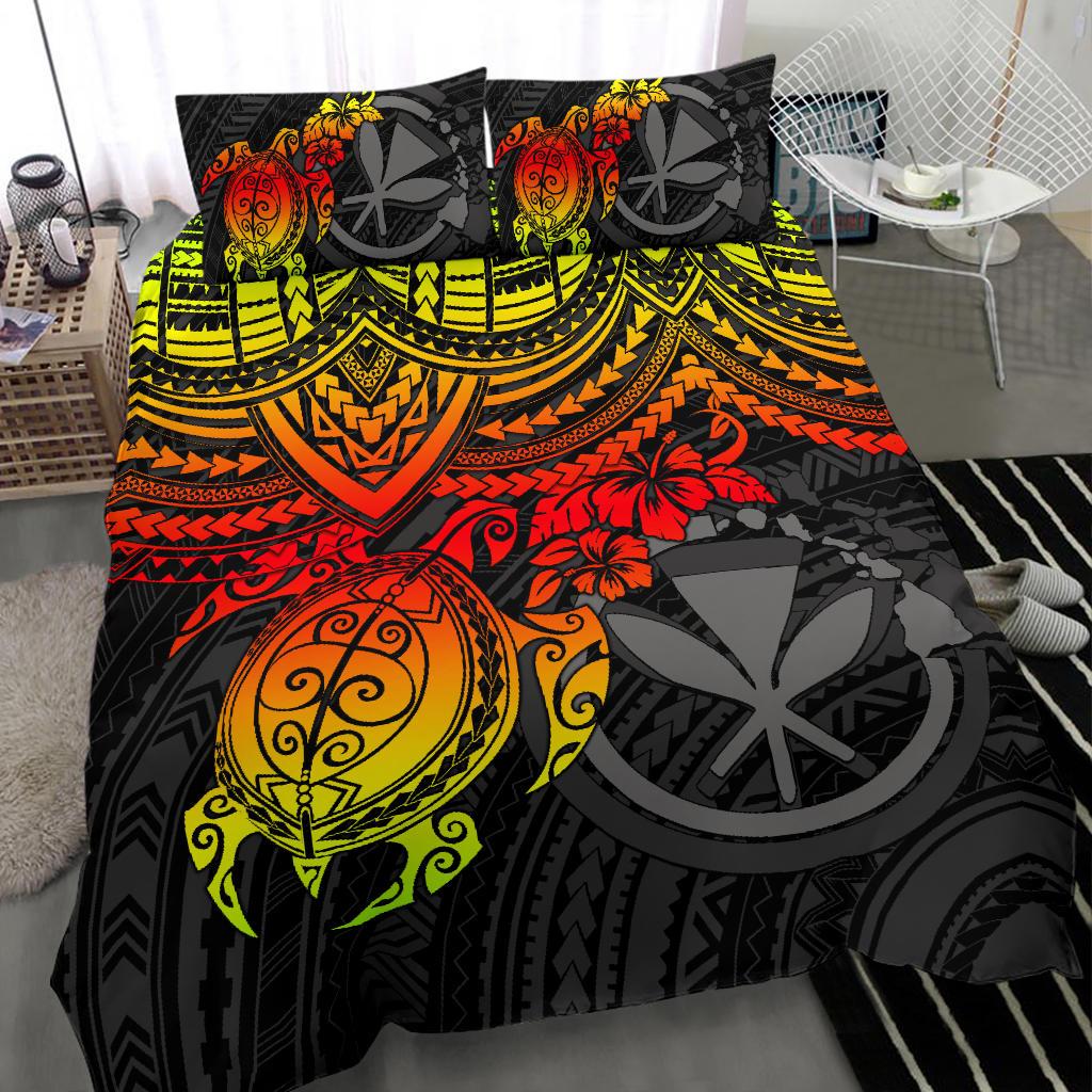 Polynesian Hawaii Duvet Cover Set - Reggae Turtle - Polynesian Pride