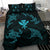 Polynesian Turtle Hammerhead Shark Ray Kanaka Hawaii Bedding Set Circle Blue - Polynesian Pride