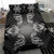 Hawaiian Turtles Tribal Mask Polynesian Bedding Set White - Polynesian Pride