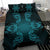 Hawaiian Turtles Tribal Mask Polynesian Bedding Set Blue - Polynesian Pride