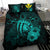 Hawaiian Map Hibiscus Kanaka Polynesian Bedding Set - Harold Turtle - Turquoise - Polynesian Pride