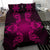 Hawaiian Turtles Tribal Mask Polynesian Bedding Set Pink - Polynesian Pride