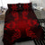 Hawaiian Turtles Tribal Mask Polynesian Bedding Set Red - Polynesian Pride