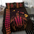 Hawaiian Map Kakau Turtle Polynesian Bedding Set - Orange - Polynesian Pride