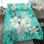 Hawaiian Plumeria Polynesian Bedding Set - Turquoise - Polynesian Pride