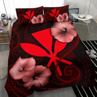 Polynesian Hawaii Duvet Cover Set - Hibiscus Red - Polynesian Pride