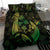 Hawaiian Map Palm Trees Fish Hook Polynesian Bedding Set Colorful Green - Polynesian Pride