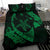 Hawaiian Map Hibiscus Turtle Fish Hook Polynesian Bedding Set Green - Polynesian Pride