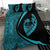 Hawaiian Surfing Waves Fish Hook Polynesian Bedding Set - Circle Style Blue - Polynesian Pride