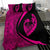 Hawaiian Surfing Waves Fish Hook Polynesian Bedding Set - Circle Style Pink - Polynesian Pride