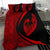 Hawaiian Surfing Waves Fish Hook Polynesian Bedding Set - Circle Style Red - Polynesian Pride