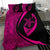 Hawaiian Turtle Fish Hook Hibiscus Polynesian Bedding Set - Circle Style Pink - Polynesian Pride