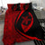 Hawaiian Turtle Fish Hook Hibiscus Polynesian Bedding Set - Circle Style Red - Polynesian Pride