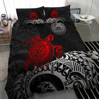 American Samoa Polynesian Duvet Cover Set - Polynesian Turtle (Red) - Polynesian Pride