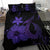 Hawaiian Fish Hook Hibiscus Plumeria Polynesian Bedding Set - Purple - Polynesian Pride