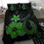 Hawaiian Fish Hook Hibiscus Plumeria Polynesian Bedding Set - Green - Polynesian Pride