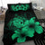 Hawaiian Map Hibiscus Turtle Polynesian Bedding Set - Pastel Green - Polynesian Pride