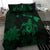 Hawaiian Map Turtle Plumeria Hibiscus Fish Hook Polynesian Bedding Set Green - Polynesian Pride