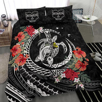Polynesian Duvet Cover Set - Marquesas Islands Bedding Set Polynesia Map Turtle Hibiscus - Polynesian Pride