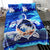 Hawaiian Turtle Plumeria Coconut Tree Polynesian Bedding Set Blue - Polynesian Pride