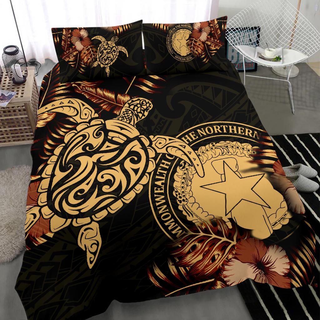 Polynesian Duvet Cover Set - Northern Mariana Islands Duvet Cover Set Turtle Lucky - Polynesian Pride