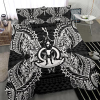 Polynesian Bedding Set - Vanuatu Duvet Cover Set Map Black - Polynesian Pride