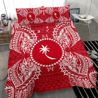 Polynesian Bedding Set - Chuuk Duvet Cover Set Map Red White - Polynesian Pride