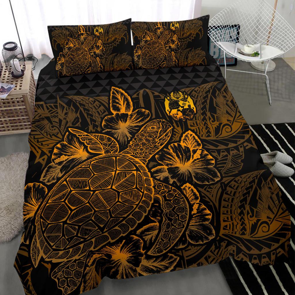 Polynesian Bedding Set - Tonga Duvet Cover Set Gold Color - Polynesian Pride