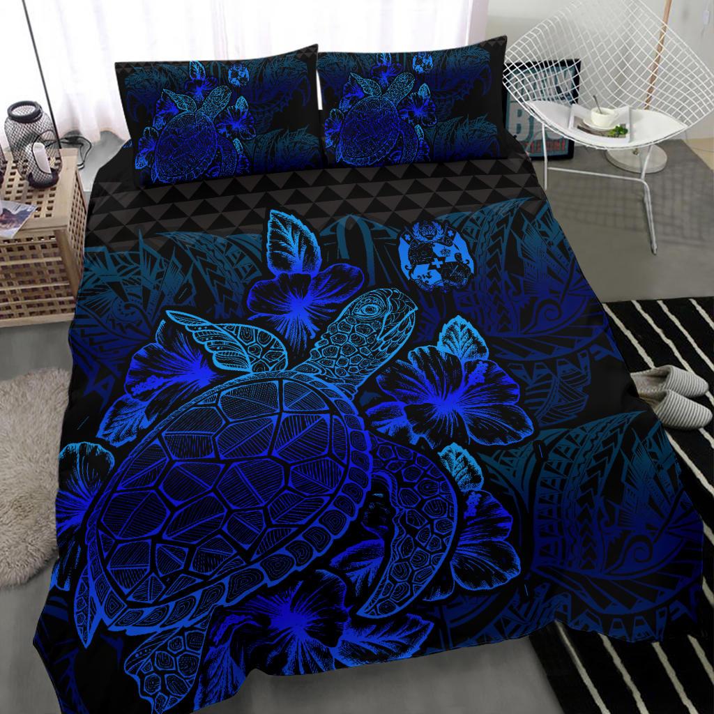 Polynesian Bedding Set - Tonga Duvet Cover Set Blue Color - Polynesian Pride