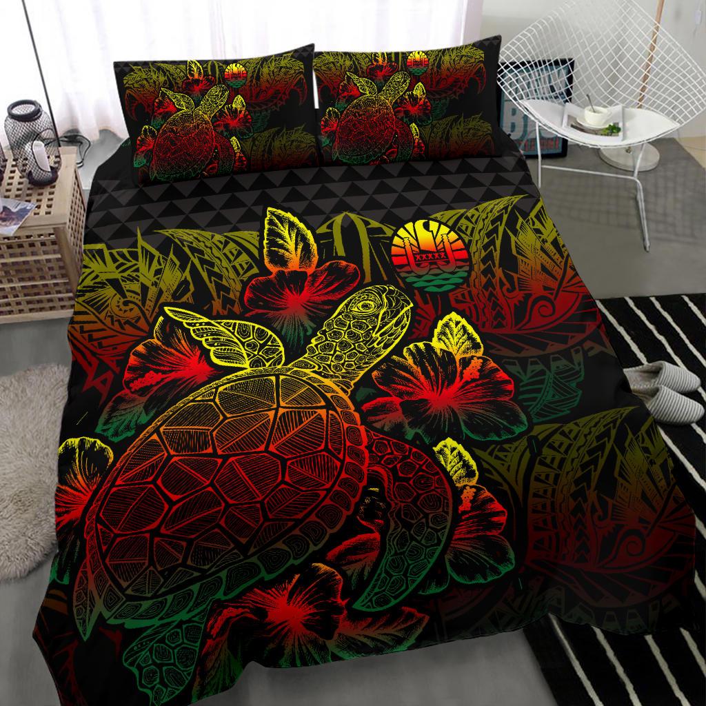 Polynesian Bedding Set - Tahiti Duvet Cover Set Reggae Color - Polynesian Pride