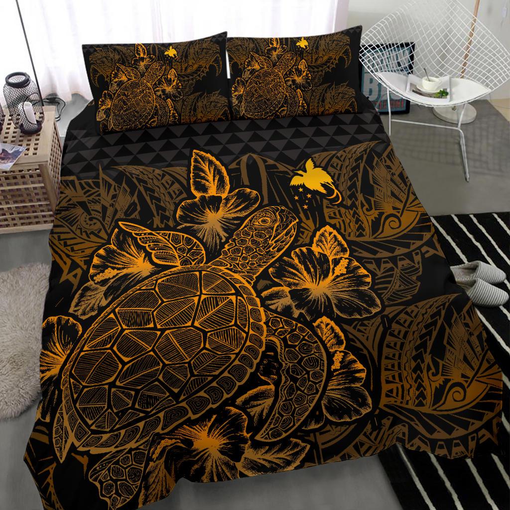 Polynesian Bedding Set - Papua New Guinea Duvet Cover Set Gold Color - Polynesian Pride