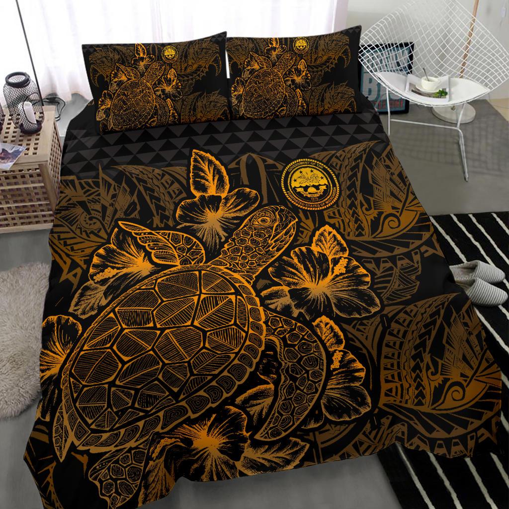 Polynesian Bedding Set - Federated States Of Micronesia Duvet Cover Set Gold Color - Polynesian Pride