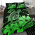 Hawaiian Map Hibiscus Turtle Polynesian Bedding Set Green - Polynesian Pride