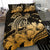 Hawaiian Map Hibiscus Turtle Polynesian Bedding Set Gold - Polynesian Pride