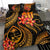 Polynesian Bedding Set - Guam Duvet Cover Set - Gold Plumeria - Polynesian Pride