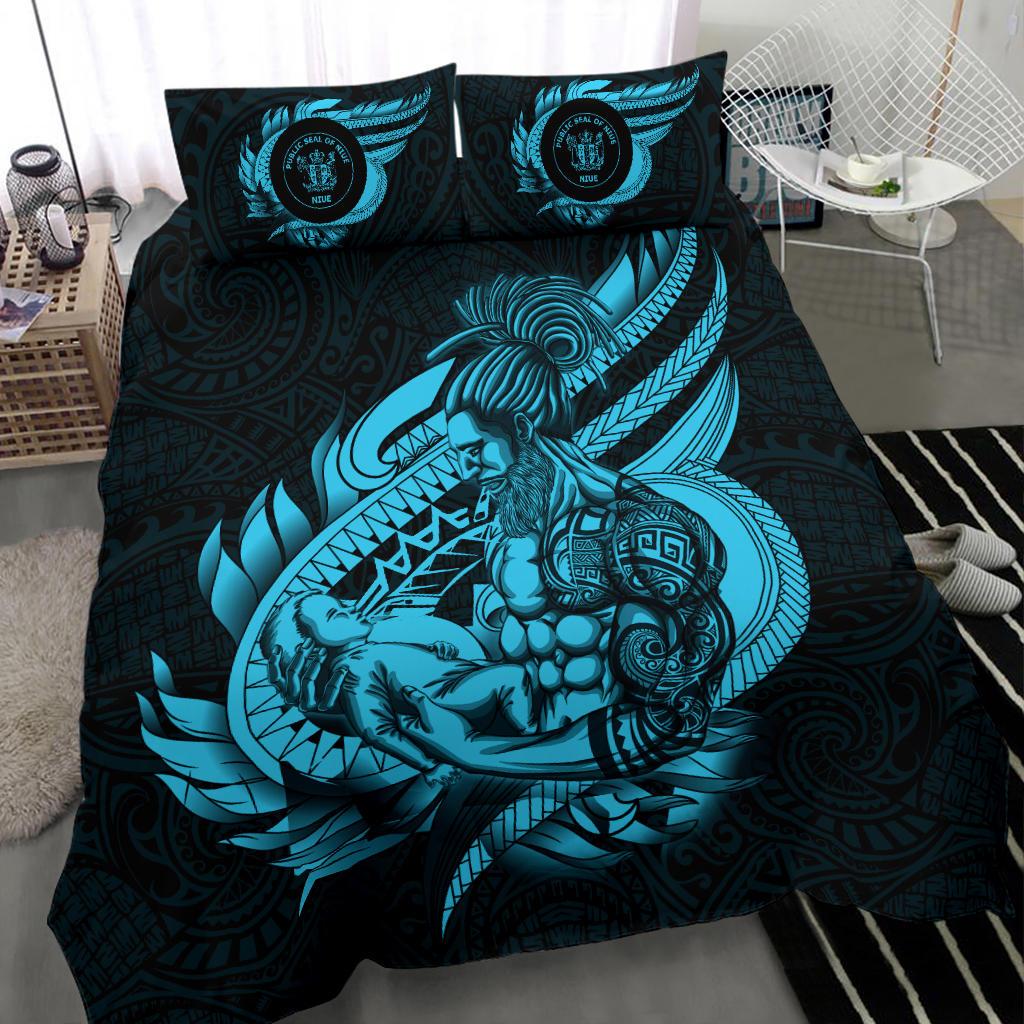 Polynesian Bedding Set - Niue Duvet Cover Set Father And Son Emerald Emerald - Polynesian Pride