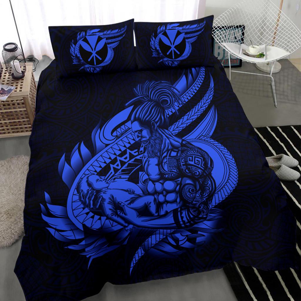 Polynesian Bedding Set - Hawaii Duvet Cover Set Father And Son Blue Blue - Polynesian Pride