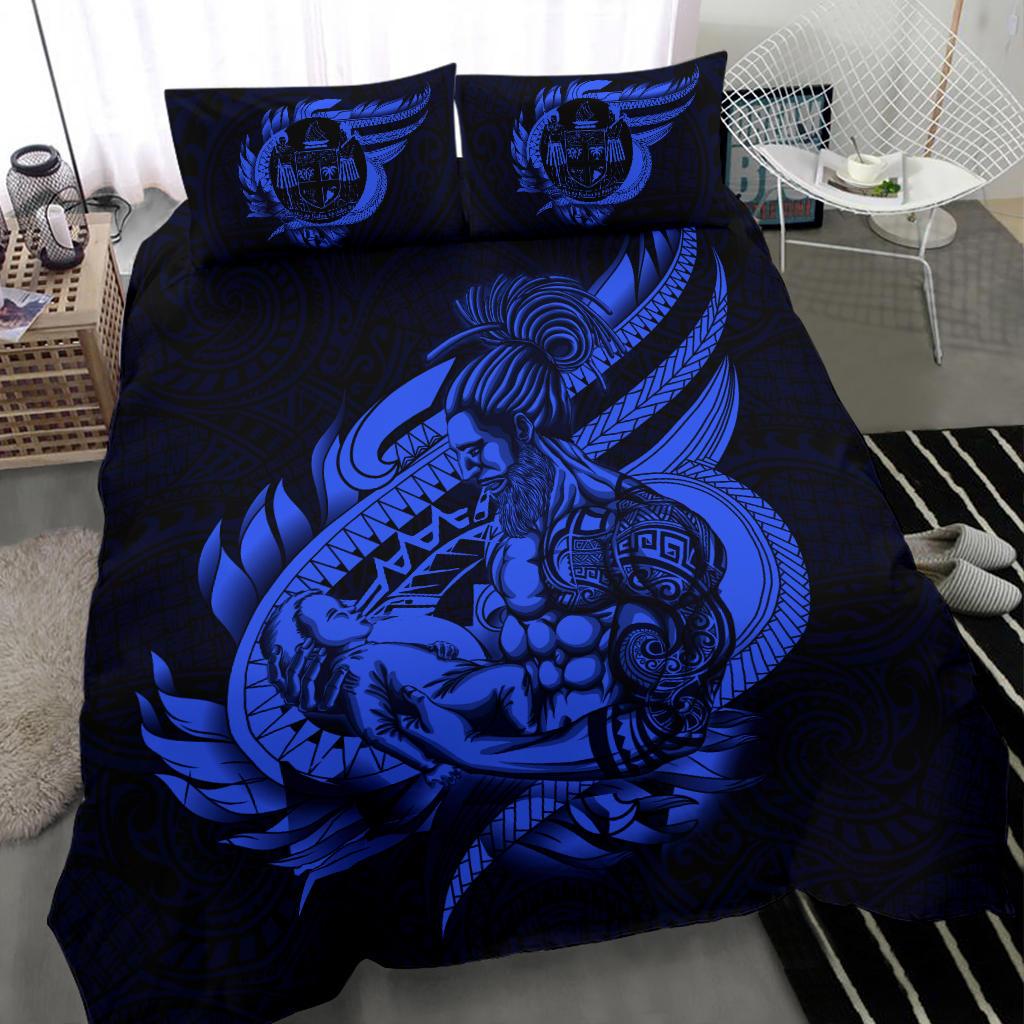 Polynesian Bedding Set - Fiji Duvet Cover Set Father And Son Blue Blue - Polynesian Pride