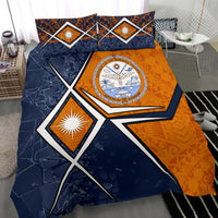 Marshall Islands Bedding Set - Marshall Islands Flag with Polynesian Patterns - Polynesian Pride